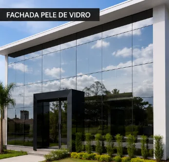 fachada de vidro para loja