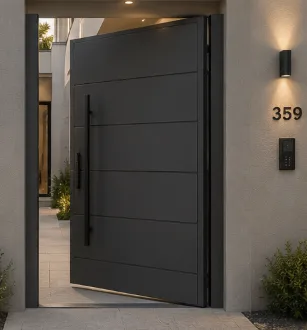 portão de acm para fachada